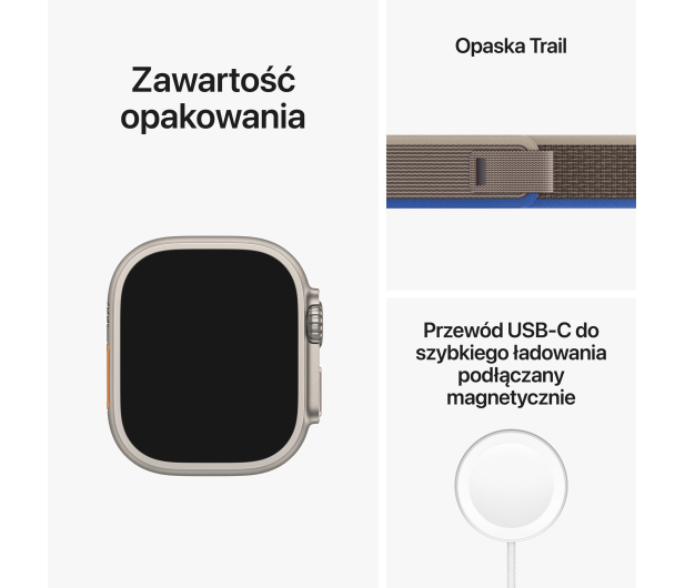Apple Watch Ultra Titanium/Blue Gray Trail Loop S/M LTE - 1071576 - zdjęcie 9